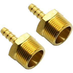 2 PCS 5/16" Hose Barb x 3/4" Male NPT Brass Adapter Threaded Fitting, Fuel/Water/Air in Saudi Arabia