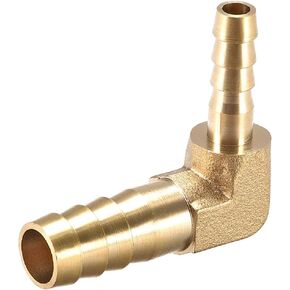 uxcell 10mm to 6mm Barb Brass Hose Fitting 90 Degree Elbow Pipe Connector Coupler