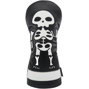 Skull Golf Club Head Covers - 1pc or Set Golf Headcovers - Driver Headcover Fairway 3 Wood Headcover Head Cover Hybrid Headcover (Driver)