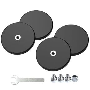 Magnetpro 4 Pieces Strong Rubber Coated Mounting Magnets Anti-Scratch & Anti Corrosion, Over 30 LB Adhesive Power, with 1/4"-20 Stainless Steel Thread Hole and Screw for PTZ, Camera