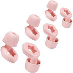 Silicone Ear Plugs for Sleeping, Washable & Reusable Noise Cancelling Reduction Earplugs for Swimming, Snoring, Working, Concerts, Study, 3 Sizes Ear Tip S/M/L (Black)