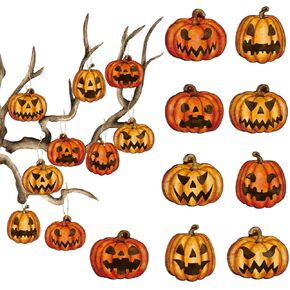 18 Pcs Halloween Tree Decorations Ornaments Halloween Hanging Ornaments Retro Pumpkin Hanging Pendants Ornaments Halloween Party Decor Supplies for Small Tree Holiday Party Indoors Home House