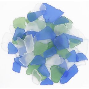 14oz Colorful Frosted Sea Glass Pieces for Crafts Frosted Flat Glass, Sea Glass Vase Fillers for Crafts Beach Glass Large Sea Glass Pieces Vase Fillers for Weddings Home Decor Crafts Bulk Sea Glass