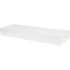 HIGH & MIGHTY 515651 Modern 18" Floating Shelf Holds up to 15lbs, Easy Tool-Free Dry Wall Installation, Flat, eCommerce Packaging, White