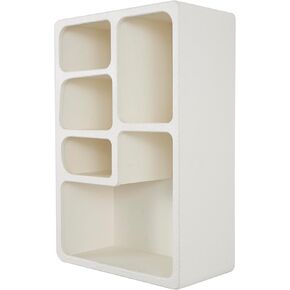 Deco 79 Wooden Geometric Arched Wall Shelf with Block Shapes, 16" x 8" x 24", Cream