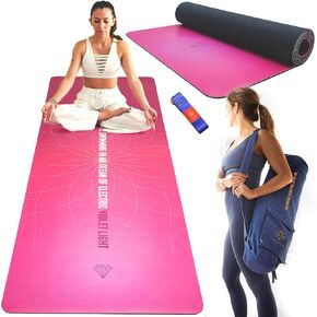 ATMAN SPIRIT Yoga Mat Thick Premium | Eco-Friendly Naural Rubber Base & Non Slip Yoga Mat for Pilates, Stretching, Floor, Exercise & Workouts for Men & Women