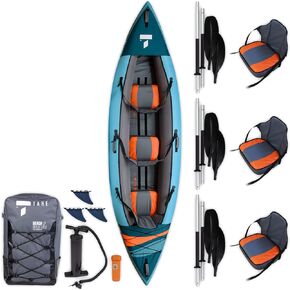 TAHE Beach LP Premium Inflatable Kayak Complete Package Including Kayak, Seat, Paddle, Pump and Travel/Storage Bag