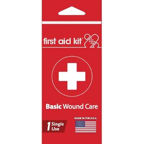 First-Aid Kit Single Use Portable Kit with Bandages, Gauze Pads, Hand Sanitizer, Antiseptic Wipe, Triple Antibiotic Cream, Aspirin Pills - 5 units