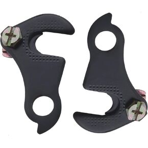 1pc/2pcs Bike Rear Gear Mech Derailleur Hanger Black Metal Tailhook Dropout Adapter with Bolt for Most MTB Bicycle