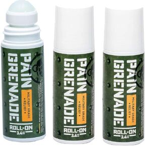 جل دوار يعمل بالنباتات من Pain Grenade - جل التبريد والتدفئة مع الأرنيكا والمنثول والكافور والجلوكوزامين وغيرها من النباتات الطبيعية بالكامل - 3 عبوات
