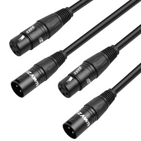 XLR Cable Microphone Cable 50 Feet 2 Pack Premium Balanced Mic Cable Pure Copper conductors Male to Female 3 Pin XLR Microphone Cable