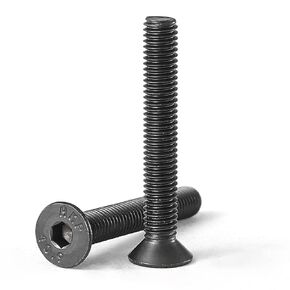 M5-0.8 x 10mm Flat Head Hex Socket Cap Screws Countersunk Bolts, 10.9 Grade Alloy Steel, Black Oxide Finish, Allen Hex Drive, Metric Fully Threaded, 100PCS