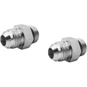 (2-PACK) 6400-08-08-O Hydraulic Hose Adapter Fitting 1/2" Male JIC 37° Flare (3/4"-16UNF) × 1/2" Male O-Ring Boss (3/4"-16UNF) SAE Straight Pipe Joints Tube Connector Carbon Steel