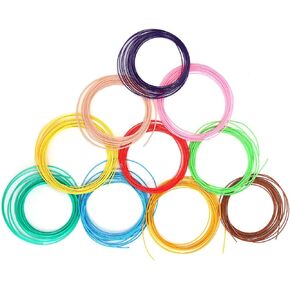 3D Printing Pen Plastic Filament Refill Pack (10 Assorted Colors, 5m for Each Color,1.75mm) (PLA)