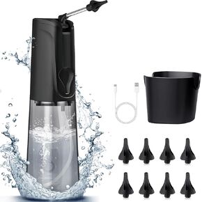 Ear Wax Removal, Water Powered Ear Cleaner, 3 Pressure Modes Electric Ear Cleaner, 8 Reusable Replacement Tips Ear Wax Removal Tool, Waterproof & Rechargeable Ear Irrigation Flushing Kit for Adults