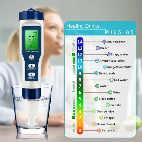 Digital pH Meter with ATC pH Tester, 3 in 1 pH TDS Temp 0.01 Resolution High Accuracy Pen Type Tester, Pocket Size Water Quality Tester for Drinking Water, Wine, Spas, Aquariums in Saudi Arabia