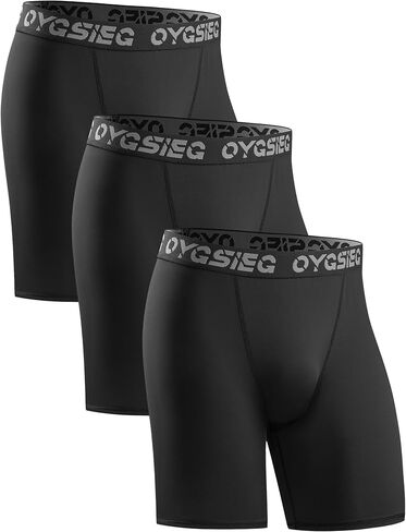 OYGSieg 3 قطع من السراويل الضاغطة للرجال من الألياف اللدنة ملابس داخلية رياضية للأداء، سراويل داخلية للتمرين in Kuwait