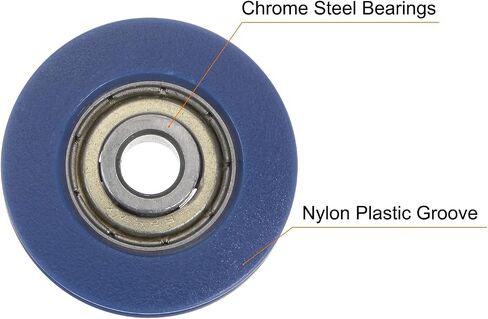 2pcs U Type Groove Pulley Nylon Coated Roller Bearing 5x23x7.5mm U Groove Guide Wheel for Doors Window or Driving Mechanical Equipment, Black in Saudi Arabia