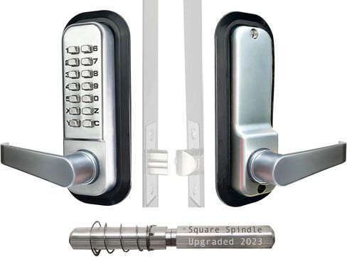 JOUNJIP Mechanical Keyless Combination Lever Handle Door Lock - [Square Spindle] Easier Install - (Oil-Rubbed Bronze) 2023 Upgrade Version in Saudi Arabia