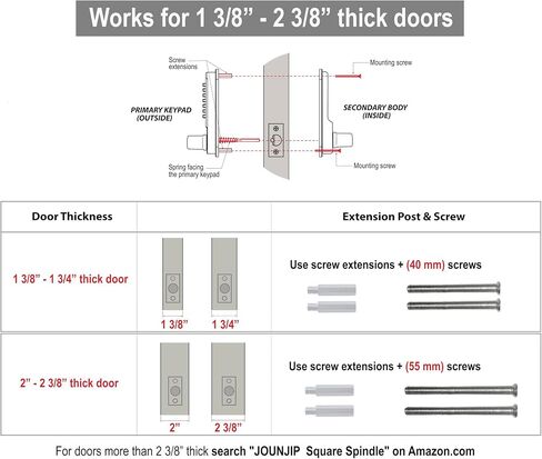 JOUNJIP Mechanical Keyless Combination Lever Handle Door Lock - [Square Spindle] Easier Install - (Oil-Rubbed Bronze) 2023 Upgrade Version in Saudi Arabia