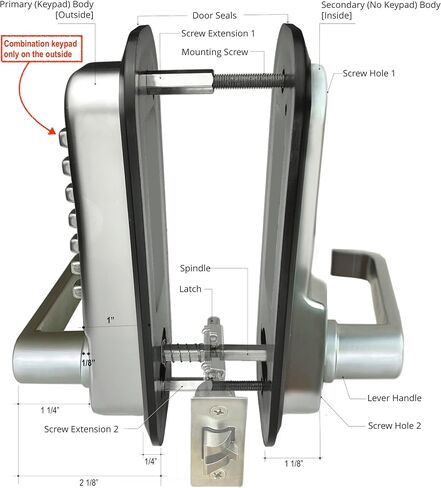 JOUNJIP Mechanical Keyless Combination Lever Handle Door Lock - [Square Spindle] Easier Install - (Oil-Rubbed Bronze) 2023 Upgrade Version in Saudi Arabia
