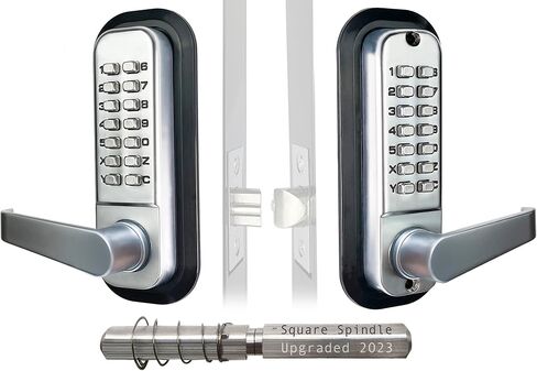 JOUNJIP Mechanical Keyless Combination Lever Handle Door Lock - [Square Spindle] Easier Install - (Oil-Rubbed Bronze) 2023 Upgrade Version in Saudi Arabia