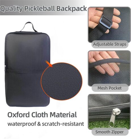 حقيبة ظهر Pickleball، حقيبة مجداف Pickleball، حقيبة مضرب Oxford Pickleball مقاومة للماء للرجال والنساء، تناسب مجدافين و4 كرات، غطاء مجداف Pickleball حقيبة محمولة in Saudi Arabia