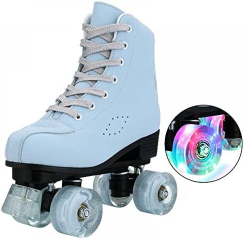 Roller Skates for Women Girls, SkyBlue Premium Frosted Material Roller Skates, Classic Double-Row High-top Roller Skates for Beginner, Indoor Outdoor Roller Skates in Kuwait