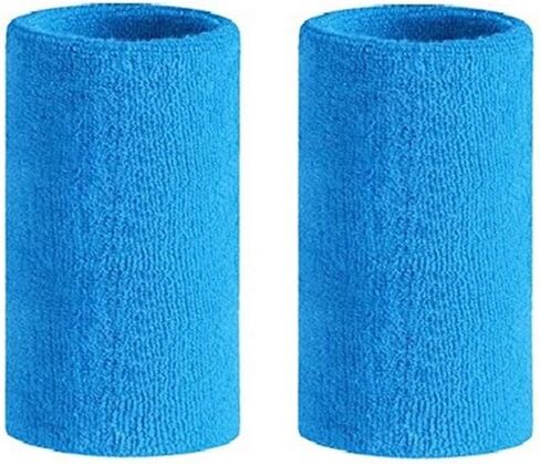 6 inch Wrist Sweatbands Sports Wristband Cotton Sweat Band Armbands for Men and Women Tennis, Basketball, Running, Gym, Working Out (1 Pair) in Saudi Arabia