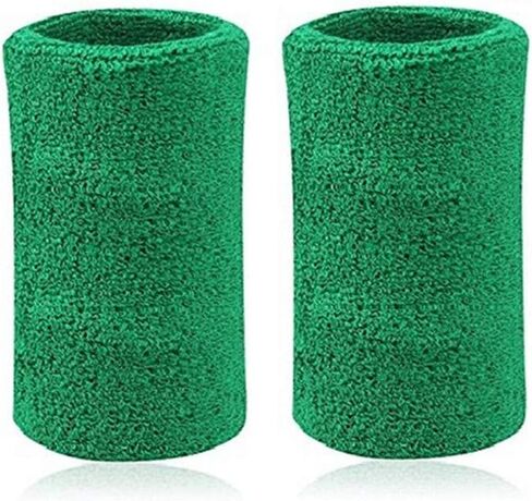 6 inch Wrist Sweatbands Sports Wristband Cotton Sweat Band Armbands for Men and Women Tennis, Basketball, Running, Gym, Working Out (1 Pair) in Saudi Arabia