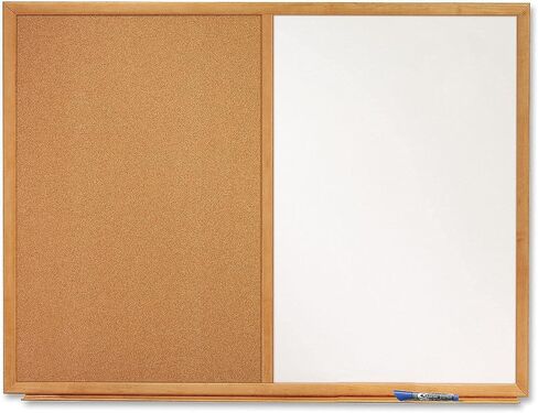 Quartet Combination Whiteboard & Corkboard, 3' x 2' Combo White Board & Cork Board, Black Frame (S563) in Saudi Arabia