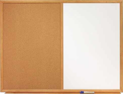 Quartet Combination Whiteboard & Corkboard, 3' x 2' Combo White Board & Cork Board, Black Frame (S563) in Saudi Arabia