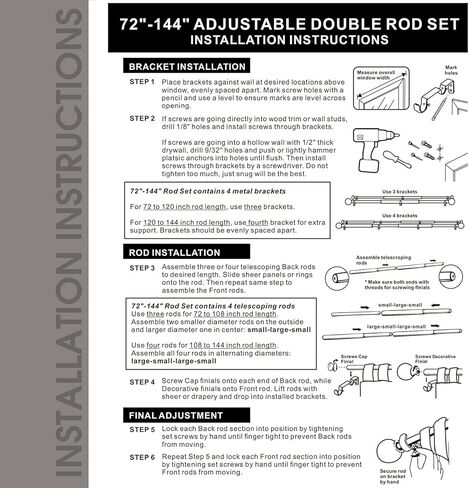 مجموعة قضبان ستائر مزدوجة: قضبان ستائر ذهبية فاخرة بقطر 1-1/8 بوصة، قضيب ستائر ذهبي قابل للتعديل من 72 إلى 144 بوصة مع لمسات نهائية من حجر الراين لحزمة واحدة in Kuwait