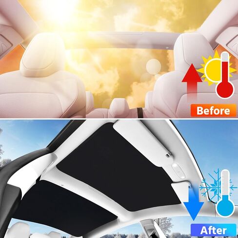 تسلا 2024 موديل 3 ظلة، 2024 موديل 3 سقف زجاجي مظلة فتحة سقف غطاء خلفي نافذة ظل شمس واقي من الشمس سقف متوافق مع تسلا موديل 3 2024 in Kuwait