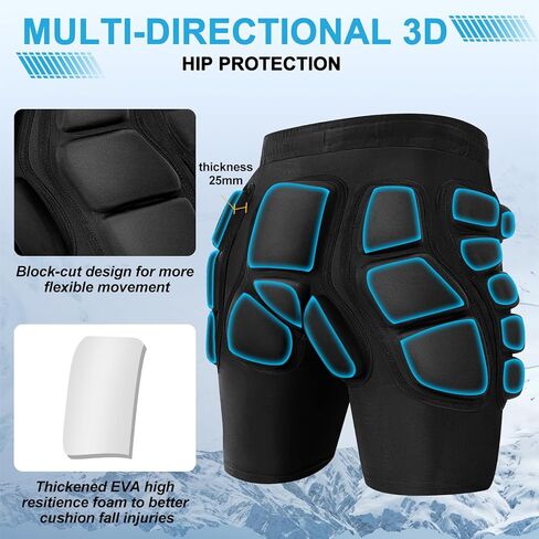 3D حماية الورك EVA وسادات بعقب السراويل الواقية المبطنة - وسادة تحطم للتزلج على الجليد والتزلج على الجليد in Kuwait