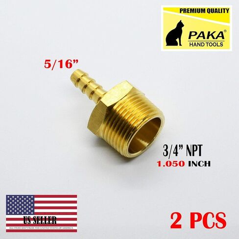 2 قطعة 5/16 "خرطوم بارب × 3/4" ذكر NPT محول نحاسي تركيب ملولب ، الوقود/الماء/الهواء in Saudi Arabia