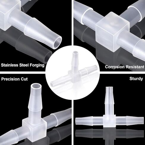 6 قطعة 1/4 "ID خرطوم بارب تركيبات ، T على شكل خرطوم بارب مع 3 طريقة الأنابيب موصلات الاتحاد محول لخرطوم أنبوب خط الهواء in Kuwait