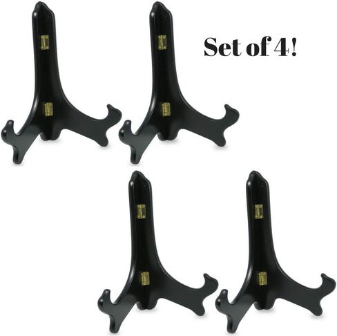 BANBERRY DESIGNS Black Wooden Easels Premium Quality Folding Display Stand 9" H Set of 2 Easels Ideal for Large Sized Plates Plaques Books Tiles in Saudi Arabia