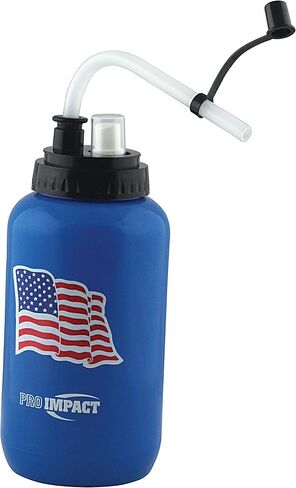 غطاء بخاخ طويل قابل للانحناء لزجاجة مياه قابلة للعصر - بلاستيك LDPE خالٍ من BPA - ترطيب البيسبول والهوكي وصالة الألعاب الرياضية MMA واليوجا والملاكمة وركوب الدراجات وكرة القدم اللينة وكرة القدم لاكروس (35.5 أونصة) (أزرق) in Kuwait