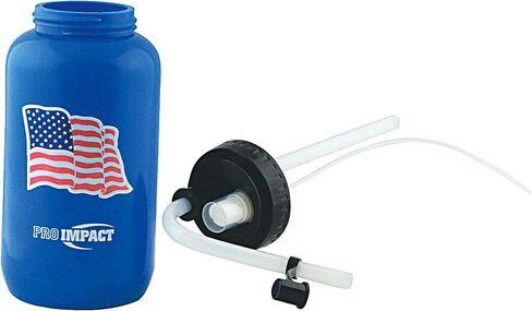 غطاء بخاخ طويل قابل للانحناء لزجاجة مياه قابلة للعصر - بلاستيك LDPE خالٍ من BPA - ترطيب البيسبول والهوكي وصالة الألعاب الرياضية MMA واليوجا والملاكمة وركوب الدراجات وكرة القدم اللينة وكرة القدم لاكروس (35.5 أونصة) (أزرق) in Kuwait