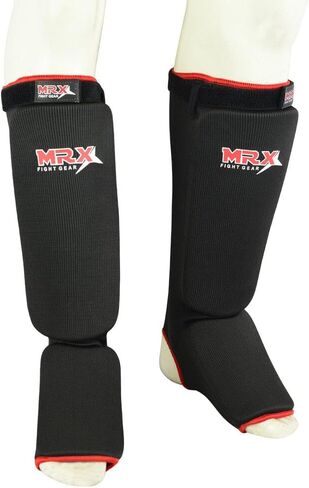 MRX BOXING & FITNESS Muay Thai واقي الساق ركلة الملاكمة الساق والقدم وسادة حماية MMA واقي قصبة الساق حشوة إضافية للرجال والنساء in Kuwait