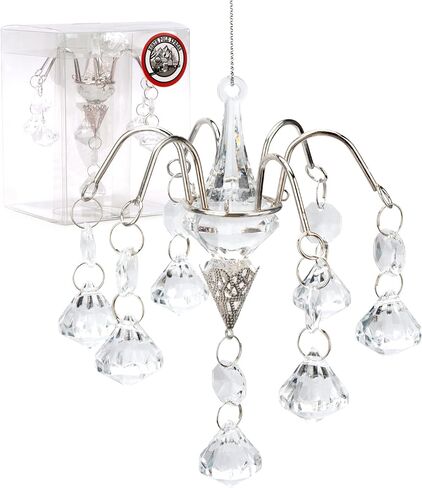 زخرفة عيد الميلاد الثريا البلاستيكية - زينة عيد الميلاد - زينة شجرة عيد الميلاد على شكل قطرة كريستال أكريليك - زينة شجرة عيد الميلاد - زخارف خزانة للفتيات - ديكور عيد الميلاد للسيارة in Kuwait