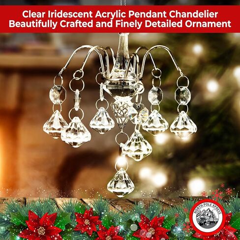 زخرفة عيد الميلاد الثريا البلاستيكية - زينة عيد الميلاد - زينة شجرة عيد الميلاد على شكل قطرة كريستال أكريليك - زينة شجرة عيد الميلاد - زخارف خزانة للفتيات - ديكور عيد الميلاد للسيارة in Kuwait