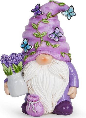 Hodao Lavender Gnomes Decorations - Spring Garden Decorations - Indoor/Outdoor Ornament - Perfect Home Decor Gift Choice (Purple) in Saudi Arabia