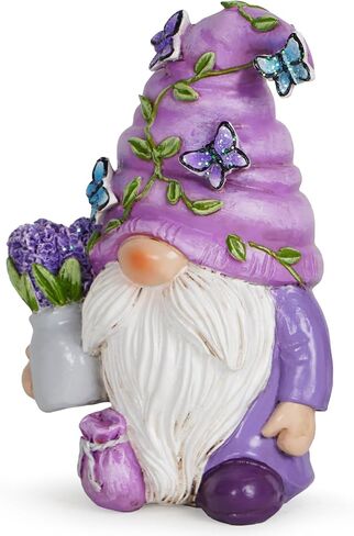 Hodao Lavender Gnomes Decorations - Spring Garden Decorations - Indoor/Outdoor Ornament - Perfect Home Decor Gift Choice (Purple) in Saudi Arabia