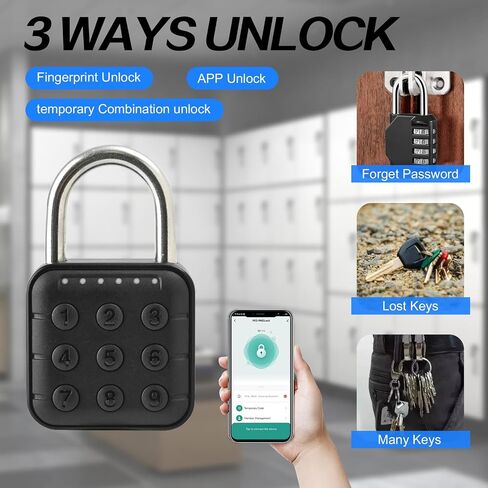 Combination Lock, Bluetooth Lock, Smart Padlock with TUYA APP Unlock, Locker Lock, Gym Lock with Keyless Password, Suitable for Gym, School, Travel, Outdoor in Saudi Arabia