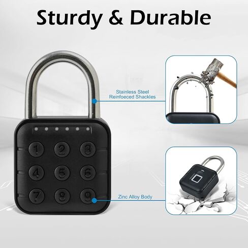 Combination Lock, Bluetooth Lock, Smart Padlock with TUYA APP Unlock, Locker Lock, Gym Lock with Keyless Password, Suitable for Gym, School, Travel, Outdoor in Saudi Arabia