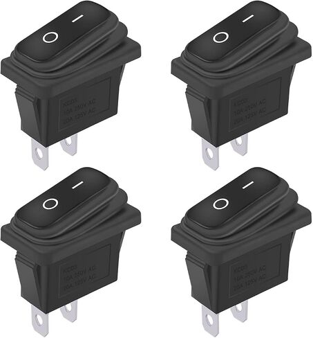 weideer 4Pcs Waterproof Rocker Switch on/off/on 3Pin 3Position SPDT AC 6A 250V 10A 125V Boat Switch KCD3-103-W in Saudi Arabia