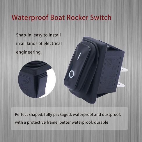 weideer 4Pcs Waterproof Rocker Switch on/off/on 3Pin 3Position SPDT AC 6A 250V 10A 125V Boat Switch KCD3-103-W in Saudi Arabia