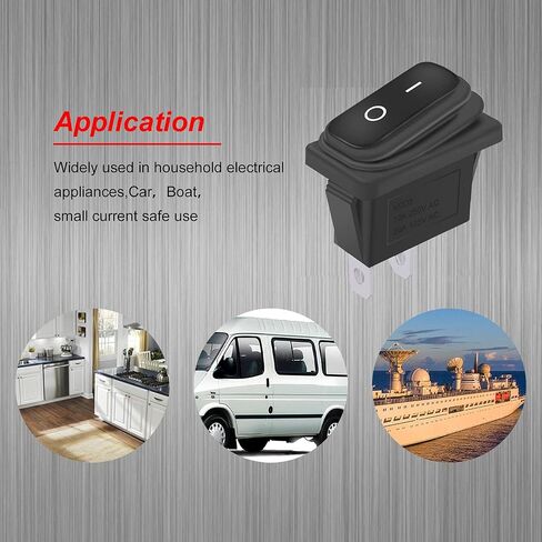 weideer 4Pcs Waterproof Rocker Switch on/off/on 3Pin 3Position SPDT AC 6A 250V 10A 125V Boat Switch KCD3-103-W in Saudi Arabia